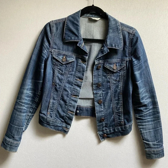 Mavi Short cropped Charlize Jean Jacket Sz  xs - Picture 3 of 13
